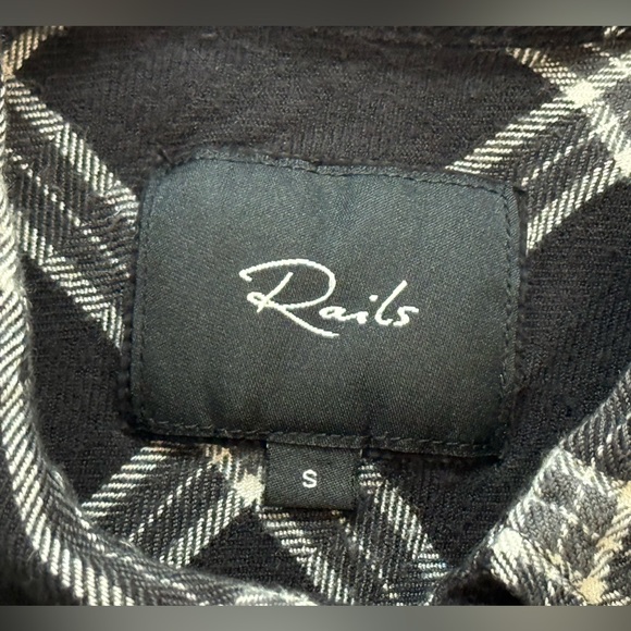 Rails Hunter Flannel Ash Cream Grey Button Down - Picture 4 of 8